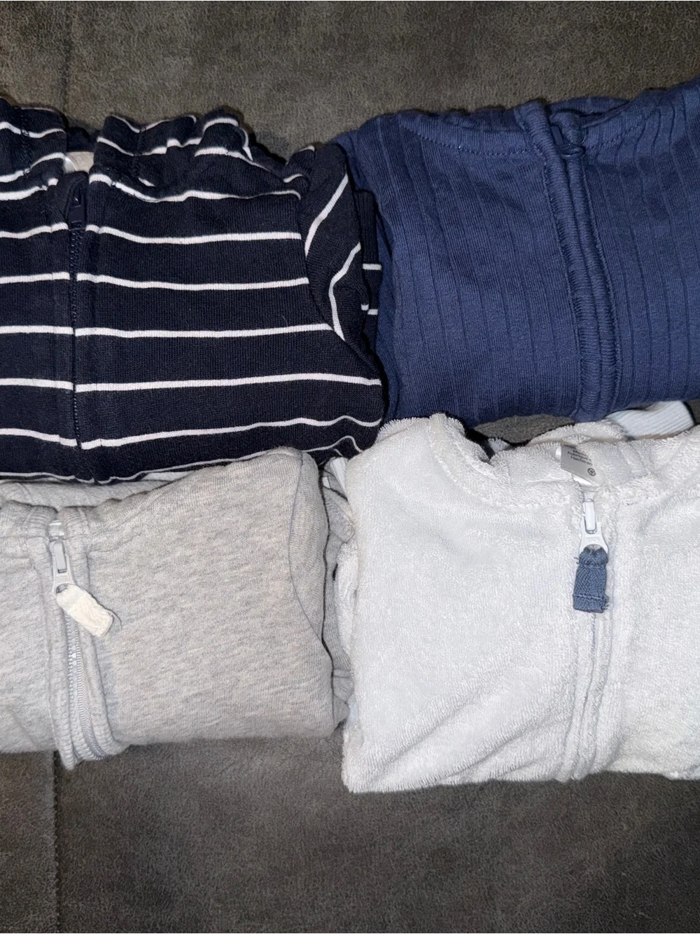 Carter's H&M Navy, Light Gray & Heather Gray Zip Hooded Sweatshirts - 4 Pack